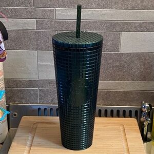 Starbucks Dark Green Studded Reusable Tumbler with Straw